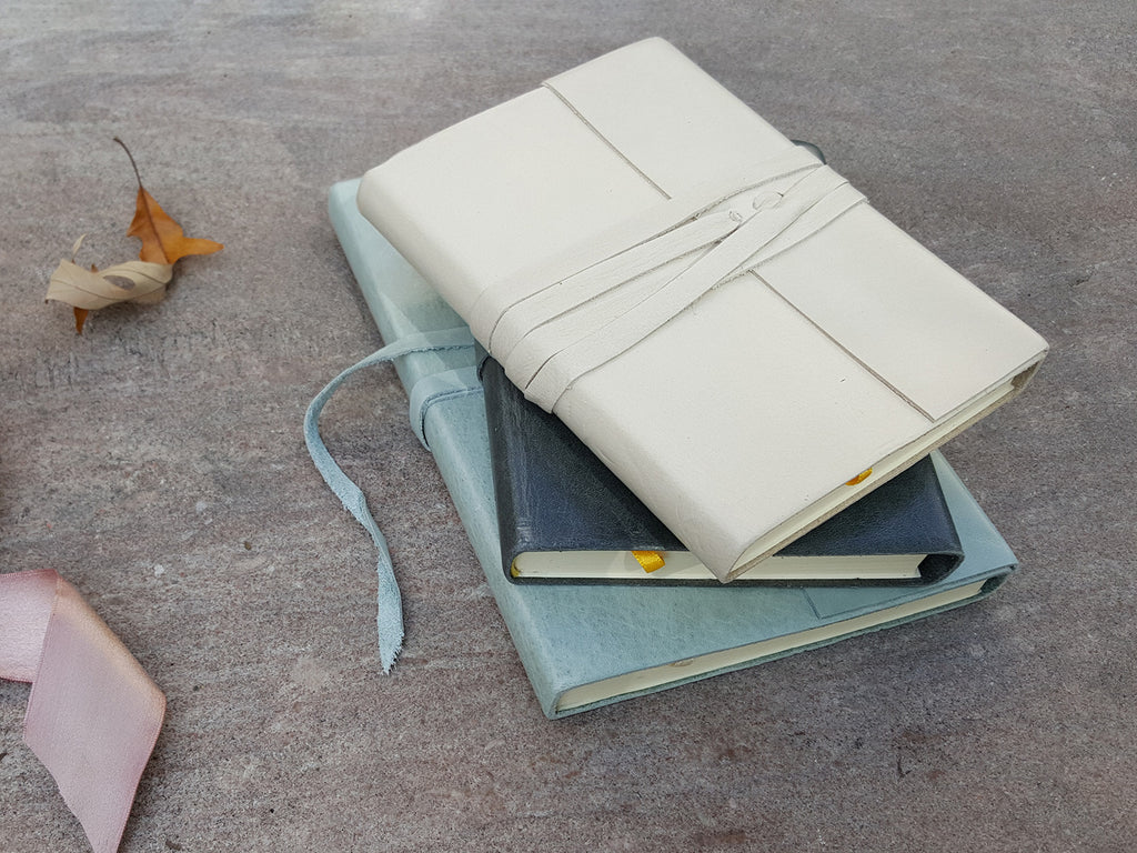 Islander Leather Journal With Wrap - Slate-Notebooks-JB Custom Journals