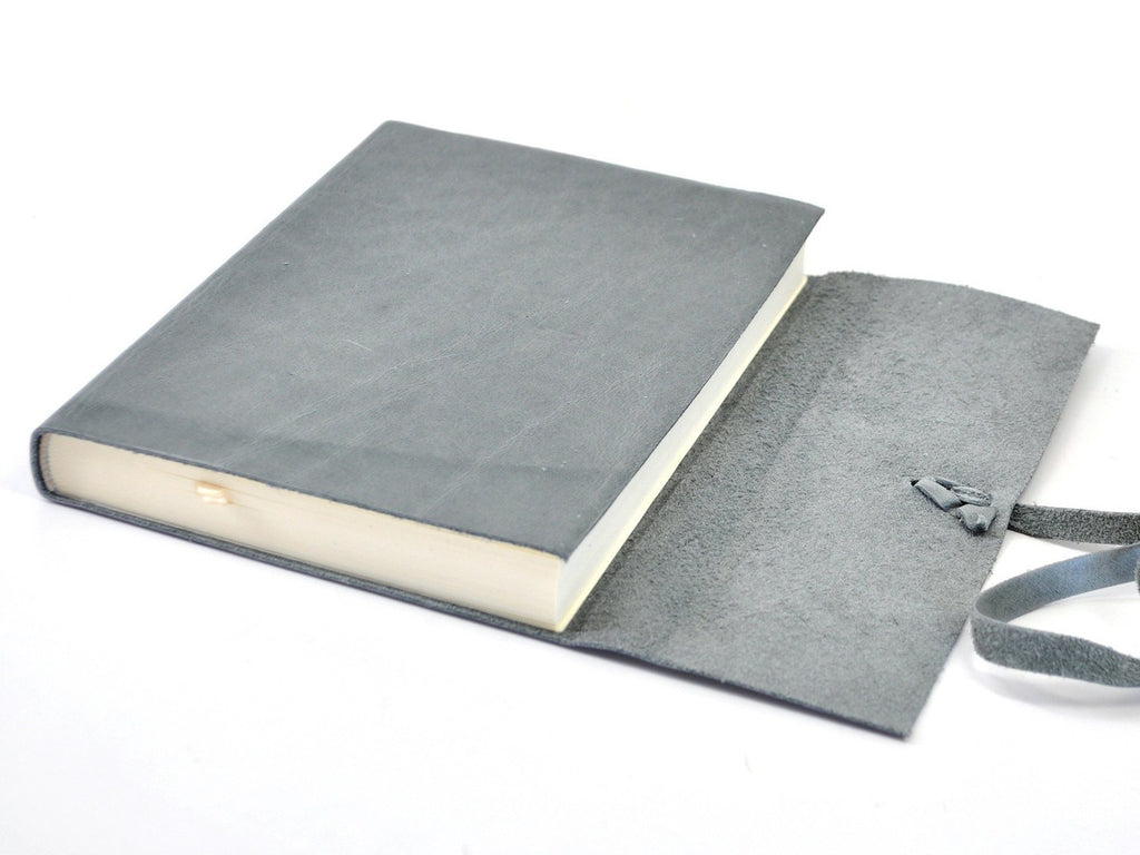 Islander Leather Journal With Wrap - Slate-Notebooks-JB Custom Journals